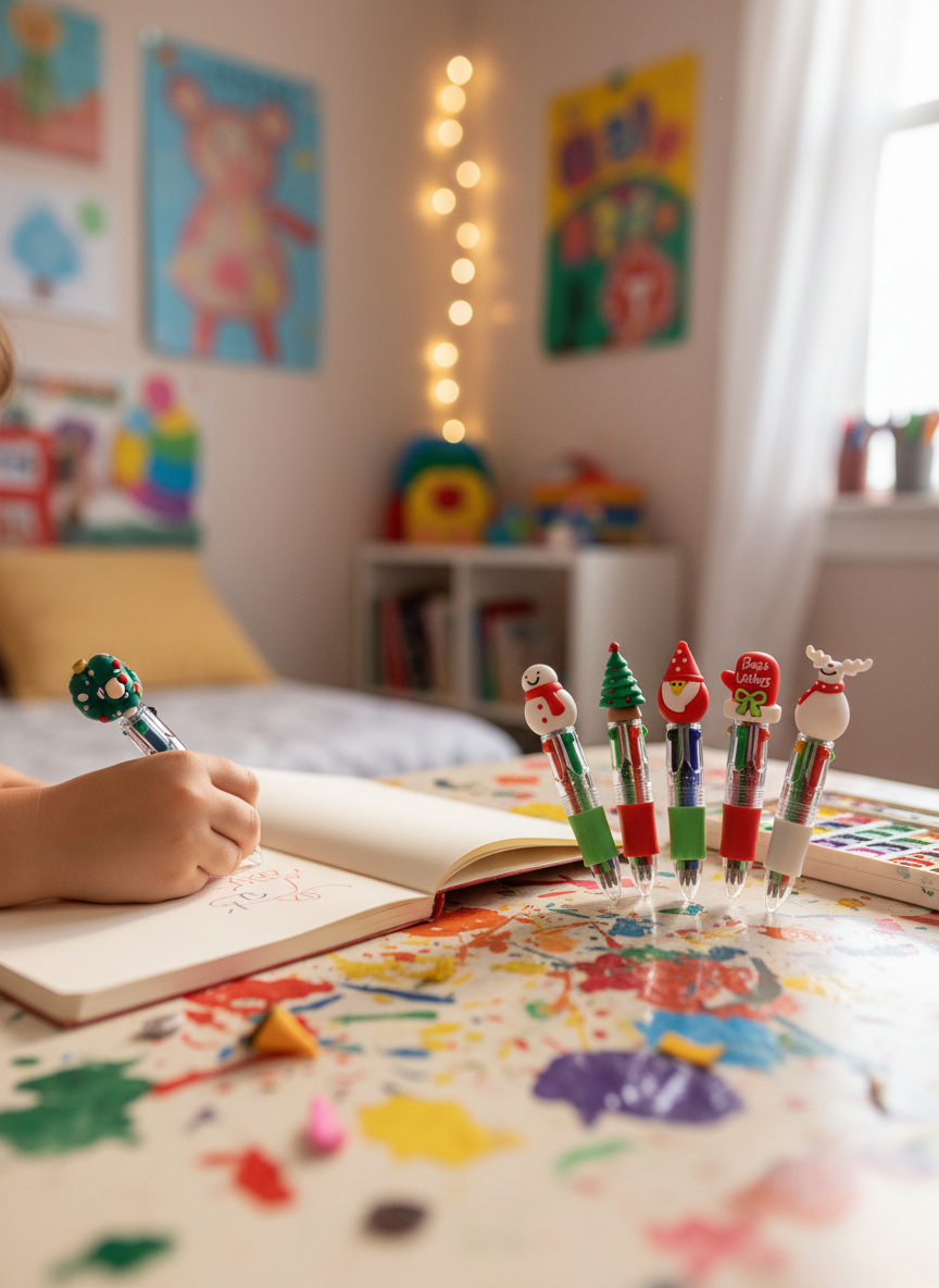 Festive Christmas Character Multi-Color Pen - 1 Pen