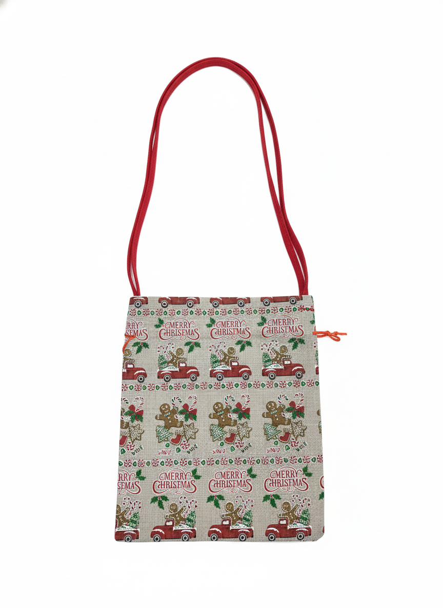 Festive Gingerbread Truck Christmas Gift Bag