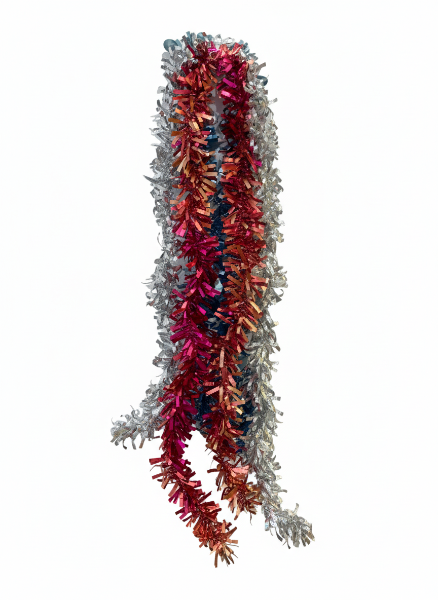 Festive Multi-Color Metallic Tinsel Garland