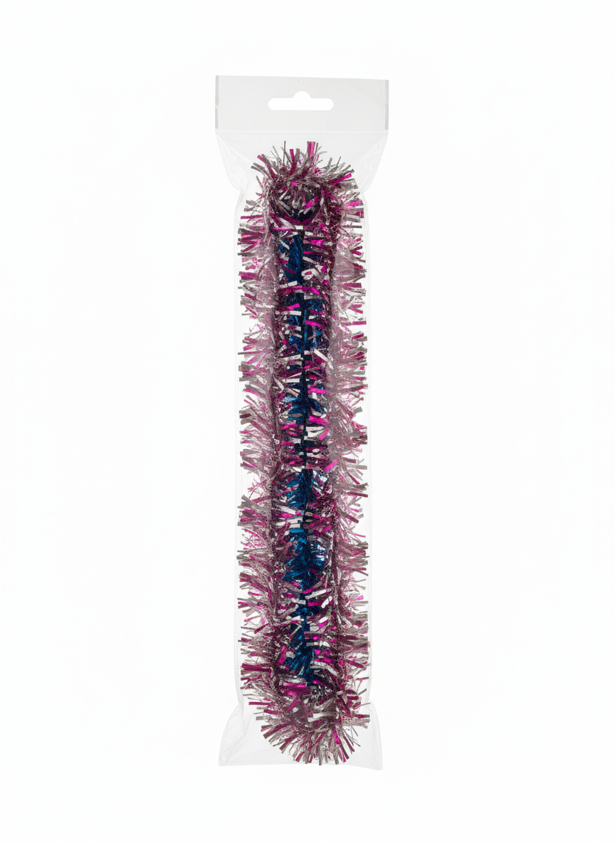 Festive Multi-Color Metallic Tinsel Garland
