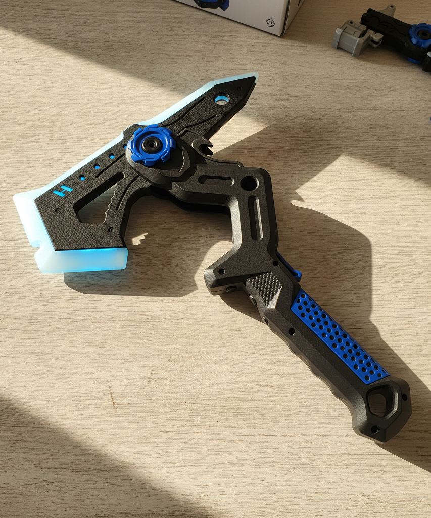 Futuristic Light-Up Toy Axe with Ergonomic Grip
