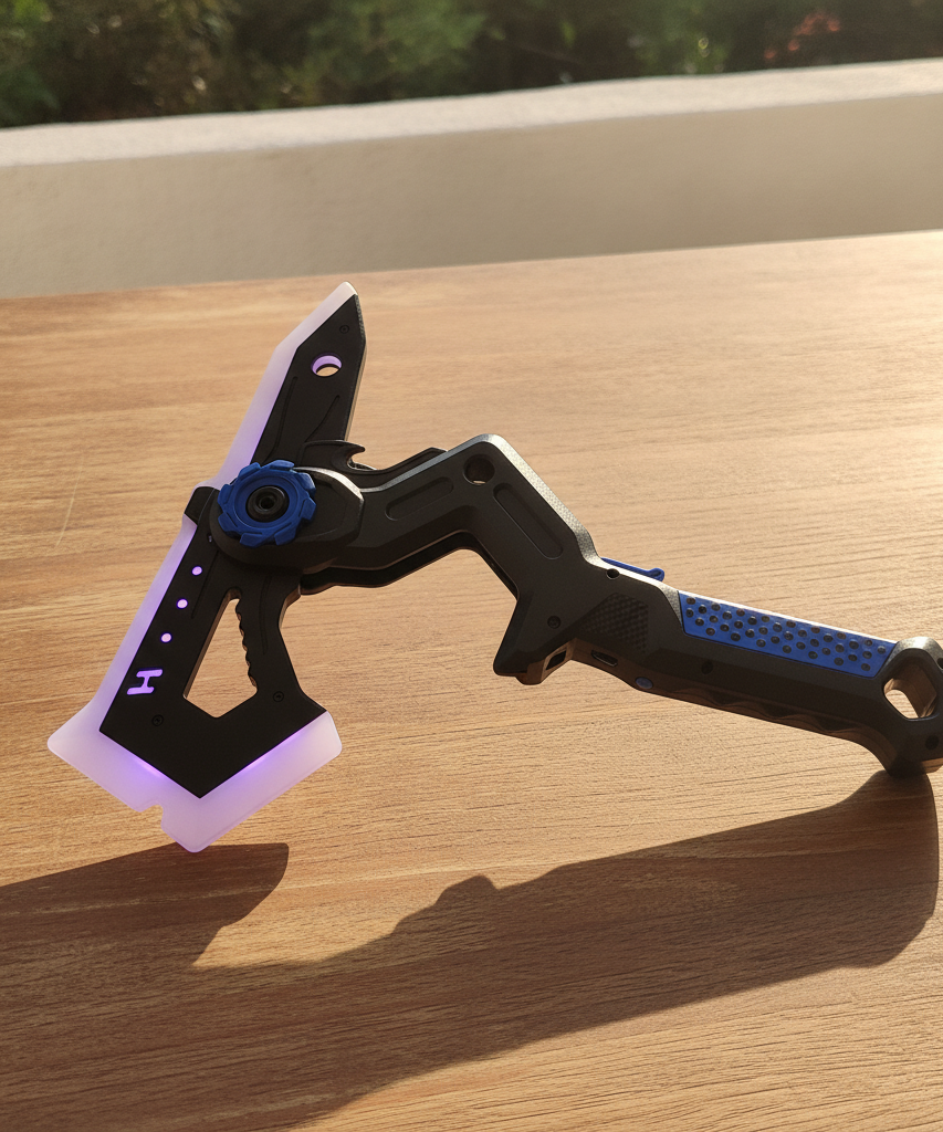Futuristic Light-Up Toy Axe with Ergonomic Grip