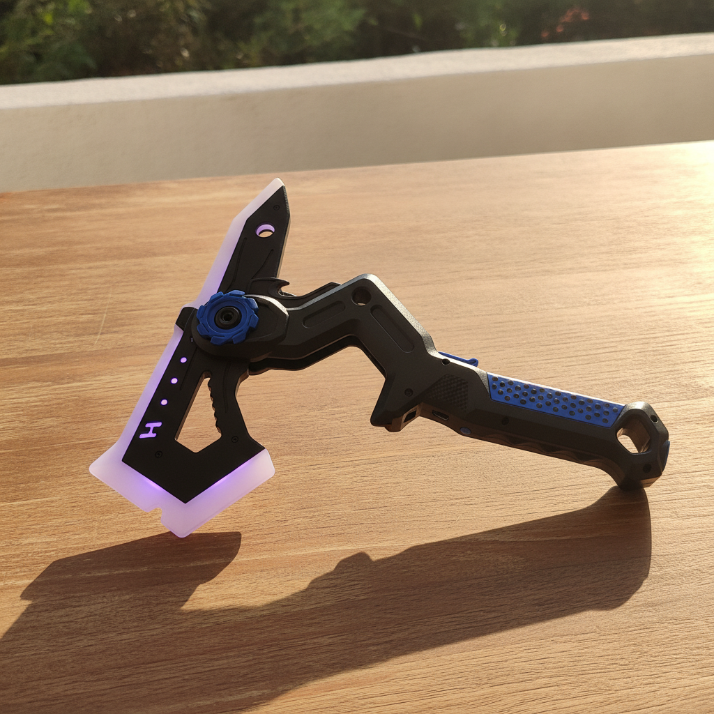 Futuristic Light-Up Toy Axe with Ergonomic Grip