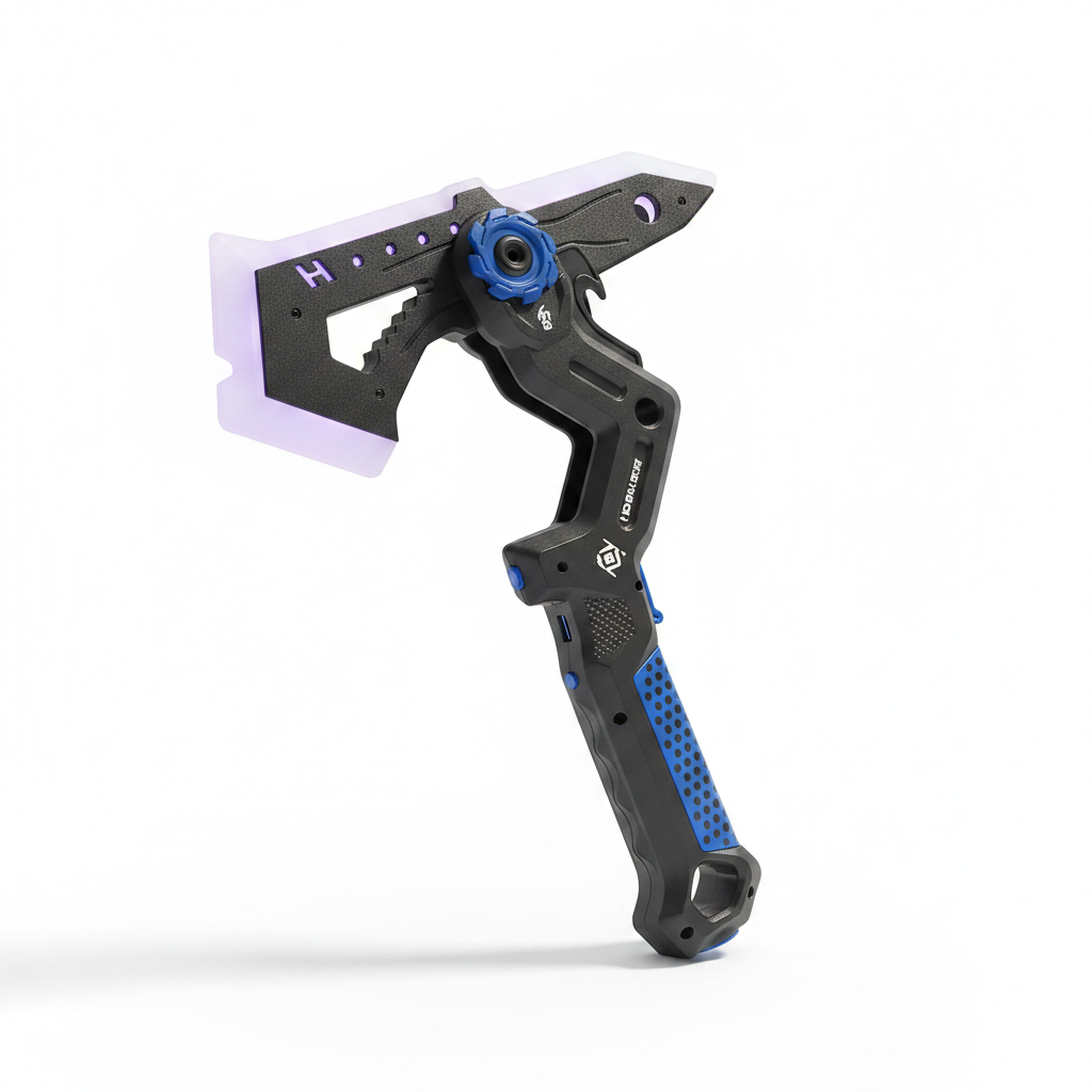 Futuristic Light-Up Toy Axe with Ergonomic Grip