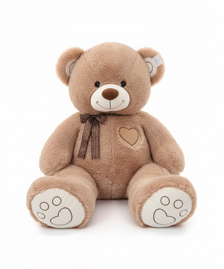 Giant Cuddly Brown Teddy Bear 75 cm with Heart