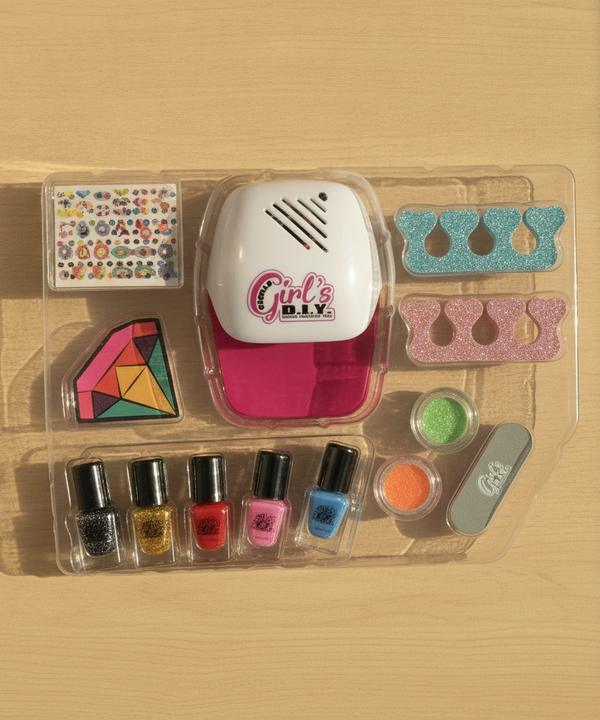 Girl's D.I.Y. Deluxe Nail Art Salon Set with Shaky Shake Nails