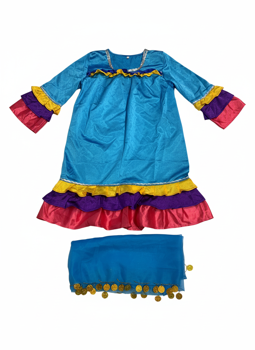 Girl Peasant Blue Costume