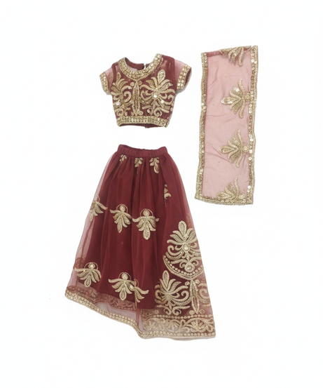 Girls Traditional Sequin Embroidered Festive Costume
