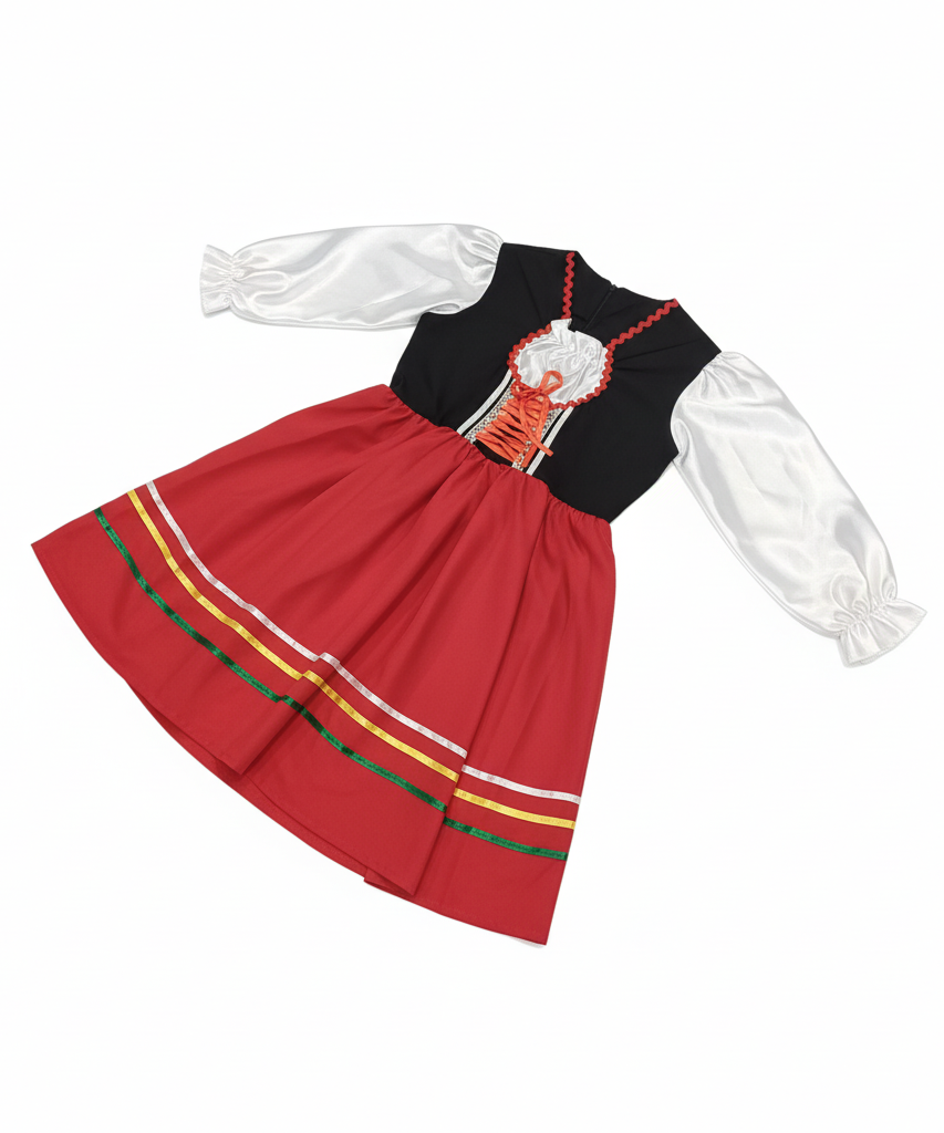 Italian Girls' Vibrant Traditional Folk Dance Costume