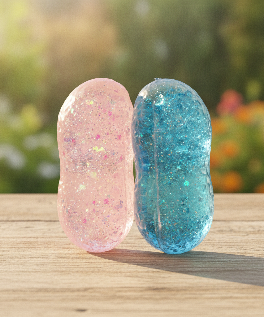 Glitter Sensory Fidget Pods 2-Pack (Pink & Blue)