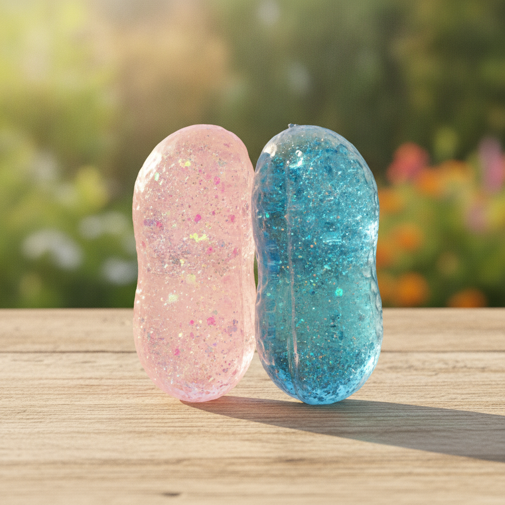 Glitter Sensory Fidget Pods 2-Pack (Pink & Blue)