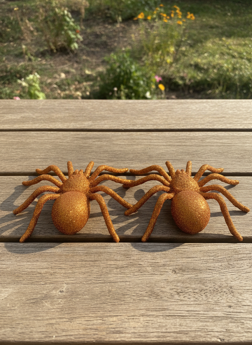 Glitter Spiders Halloween Decoration (2 PC)
