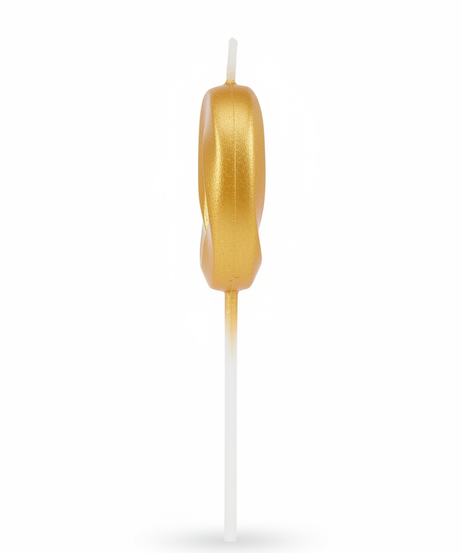 Gold Number 0 Birthday Candle