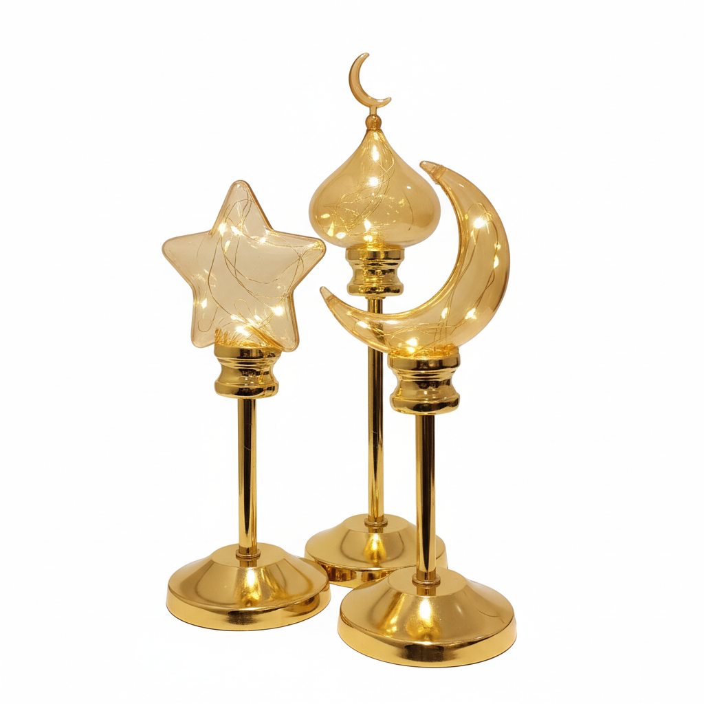 Golden Ramadan & Eid Decorative LED Light Set