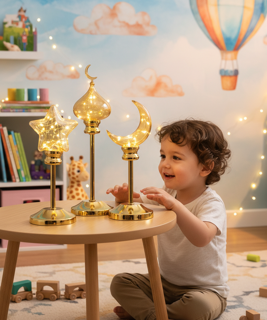 Golden Ramadan & Eid Decorative LED Light Set