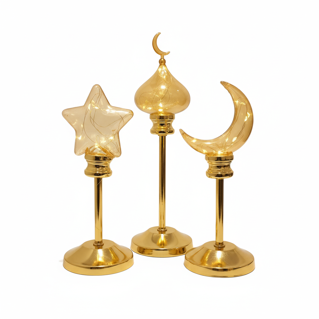 Golden Ramadan & Eid Decorative LED Light Set
