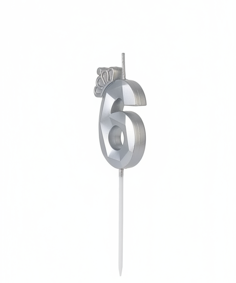 Happy Birthday Crown Number 6 Candle