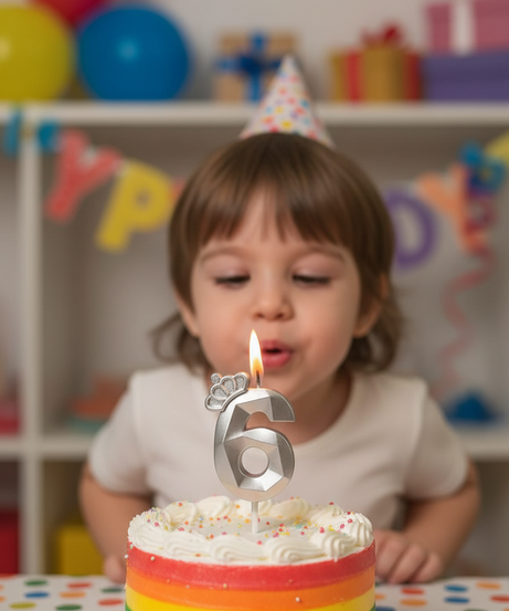 Happy Birthday Crown Number 6 Candle