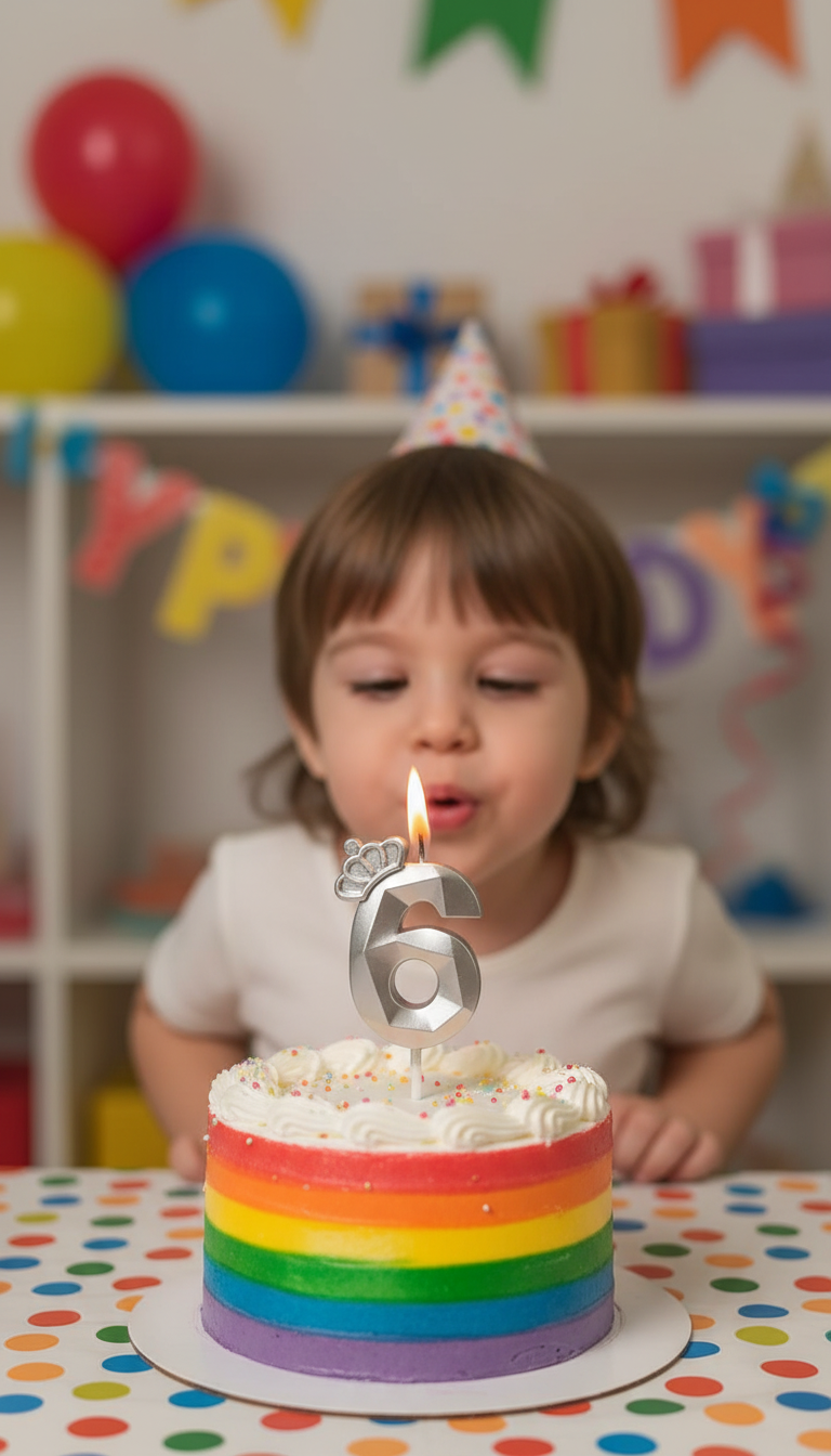 Happy Birthday Crown Number 6 Candle