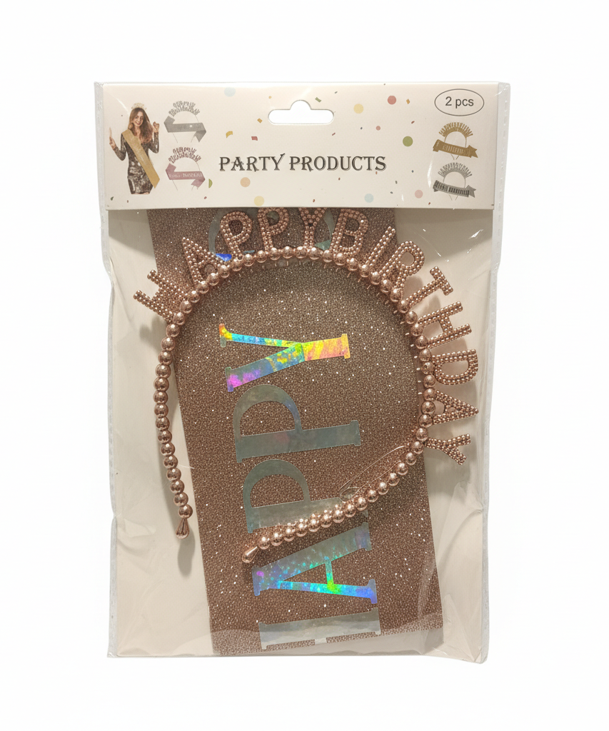 Happy Birthday Headband & Sash Set (2 Pcs)