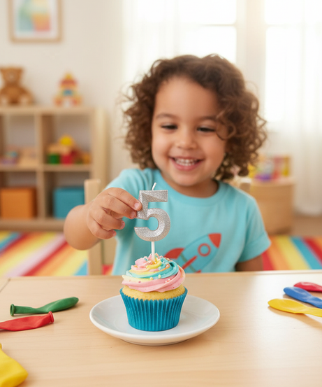 Happy Birthday Number 5 Glitter Birthday Candle