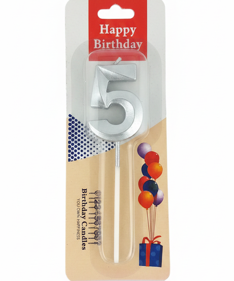 Happy Birthday Number 5 Glitter Birthday Candle