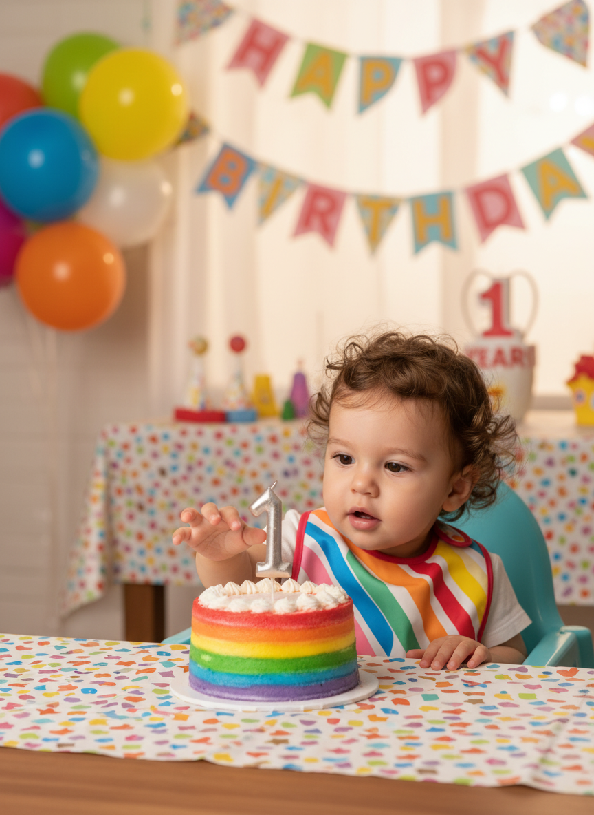 Happy Birthday Party Candles Number 1