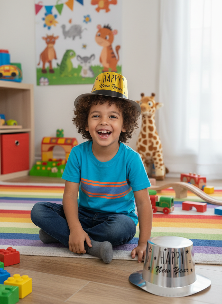 Happy New Year Metallic Party Hat (1-Pack)