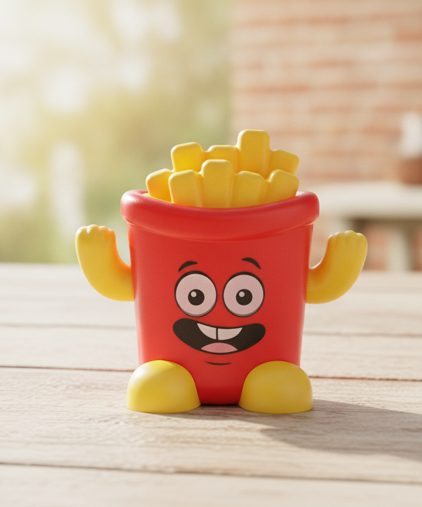 Happy French Fry Character Toy