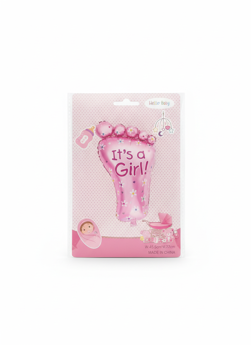 Hello Baby It's a Girl! Baby Foot Foil Balloon