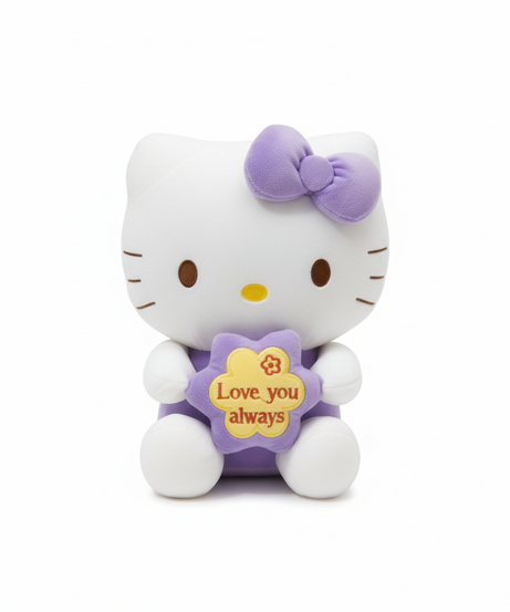 Hello Kitty 'Love You Always' Purple Bow Plush Toy 25 Cm
