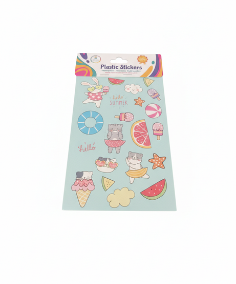 Hello Summer Plastic Stickers