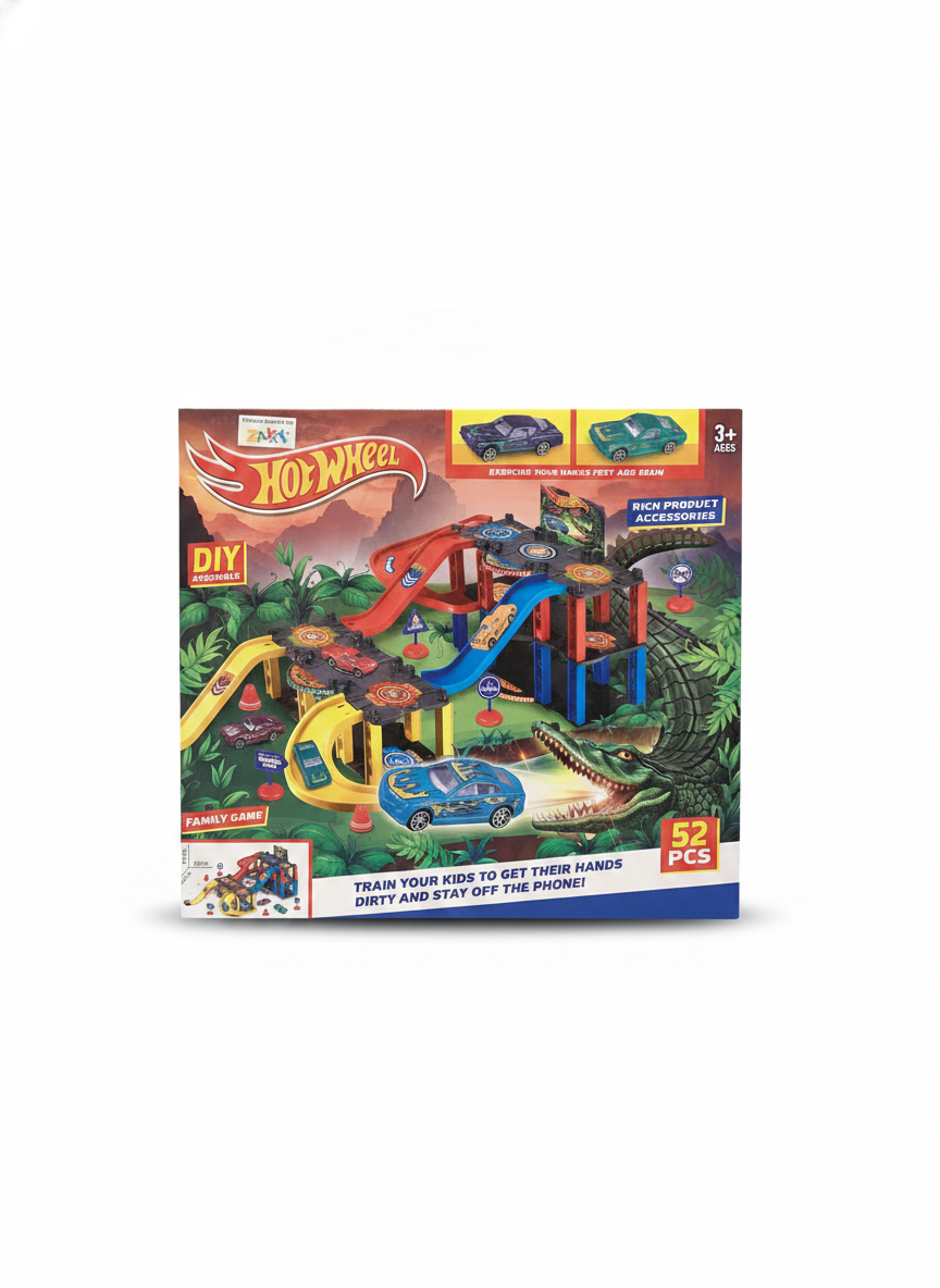 Hot Wheel DIY Assemble Race Track with Crocodile