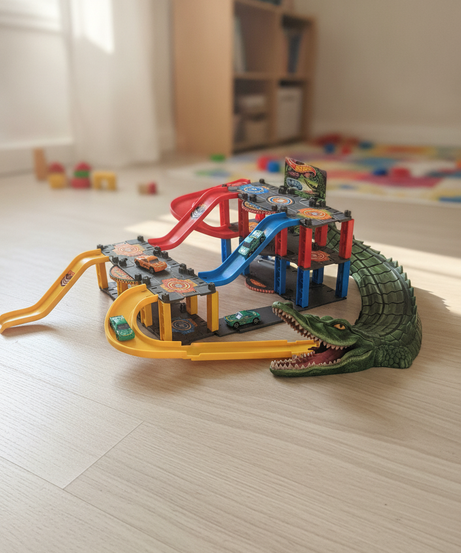 Hot Wheel DIY Assemble Race Track with Crocodile