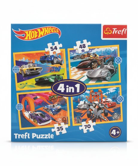 Hot Wheels Trefl 4-in-1 Puzzle Set