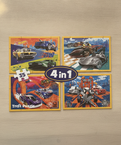 Hot Wheels Trefl 4-in-1 Puzzle Set