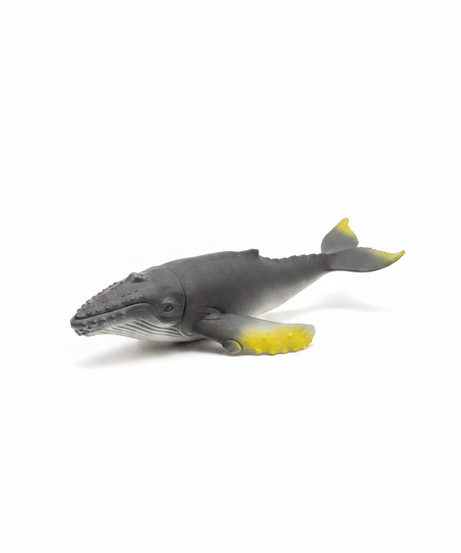 Humpback Whale Toy Figure with Yellow Fins