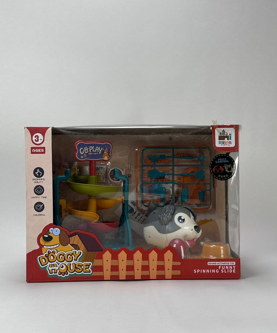 Doggy House Sound Activated Toy Funny Spinning Slide