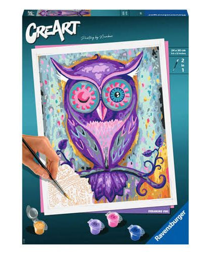 Ravensburger Creart Painting Numbers Owl Colored Frame
