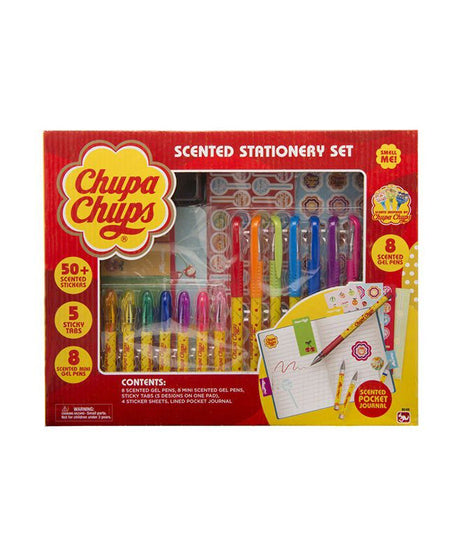 Chupa Chups Scented Stationery Set Sticker & Stencil Set 8 Scented Gel Pens
