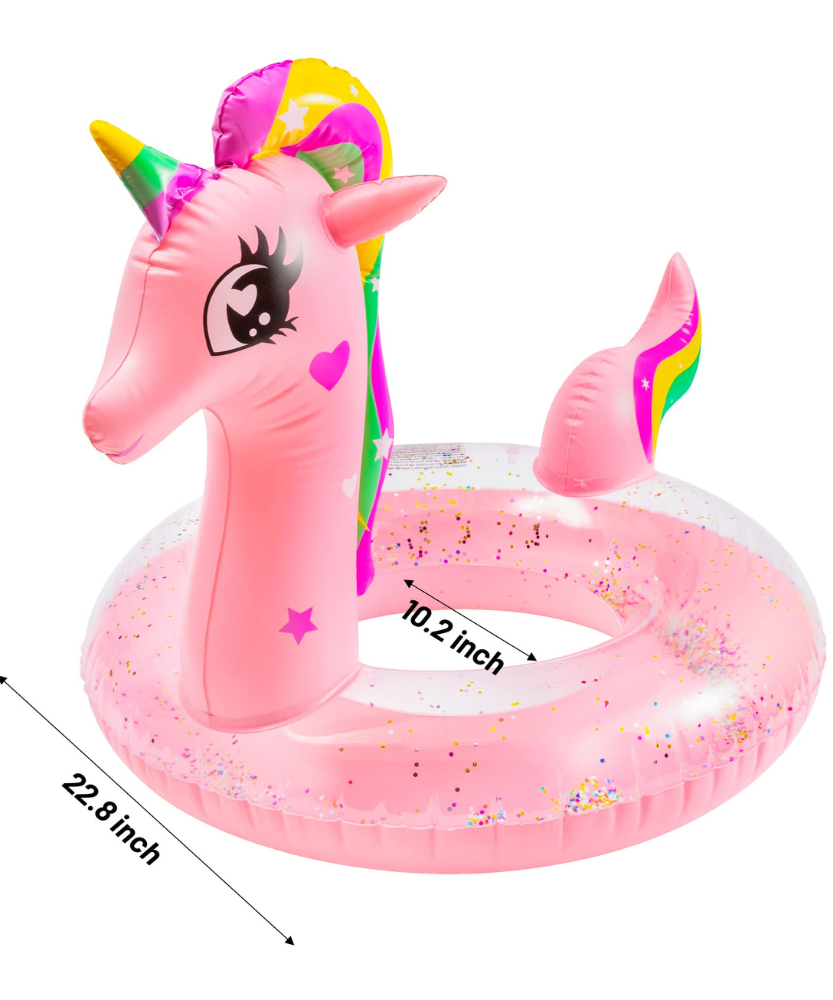 Unicorn Swim Ring with Glitter