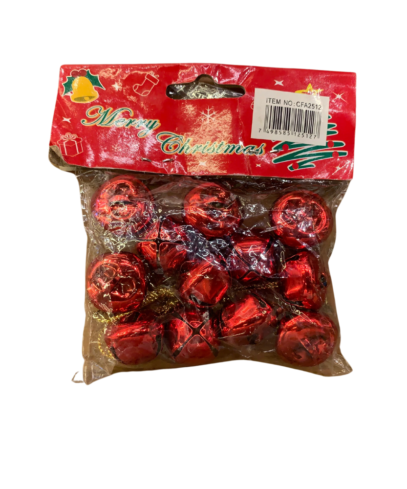Christmas Red Bells Tree Decoration 12 In 1
