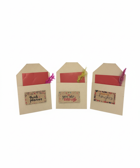 Inspirational Message Cards with Dried Botanicals
