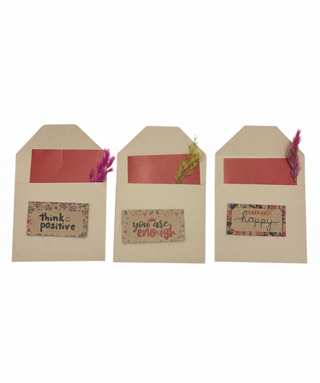 Inspirational Message Cards with Dried Botanicals