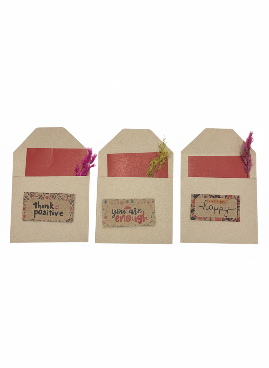 Inspirational Message Cards with Dried Botanicals