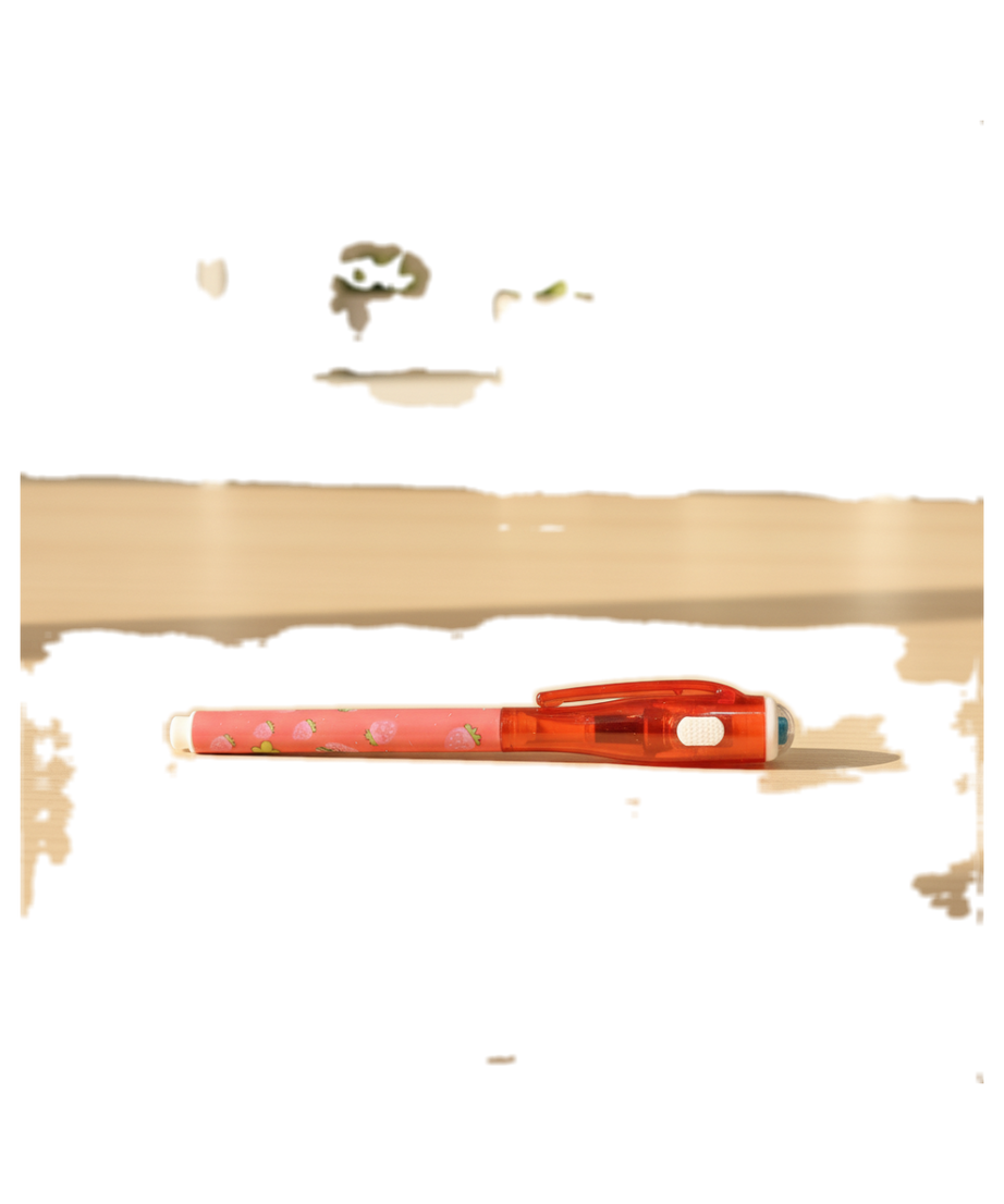 Invisible Ink Pen with UV Light (Strawberry Design)