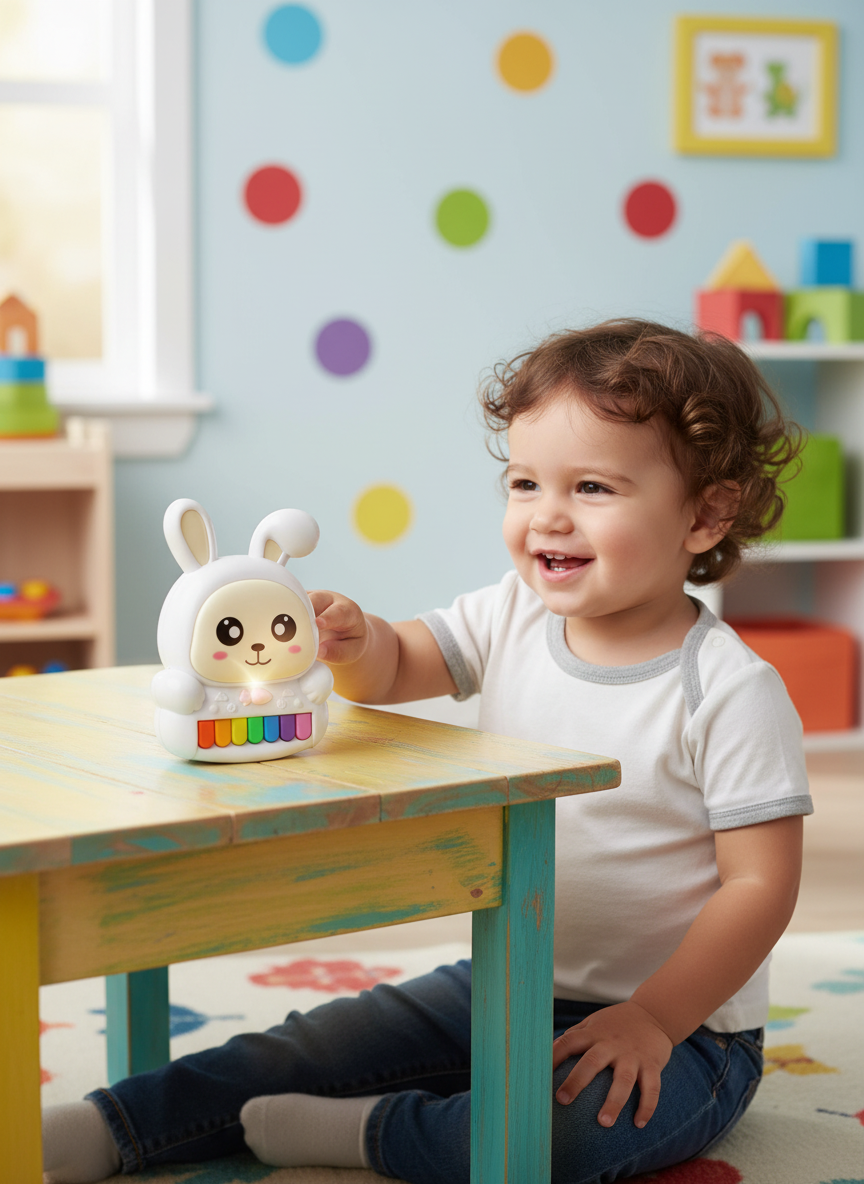 JDL Rabbit Musical Animal Piano - Early Education Toy