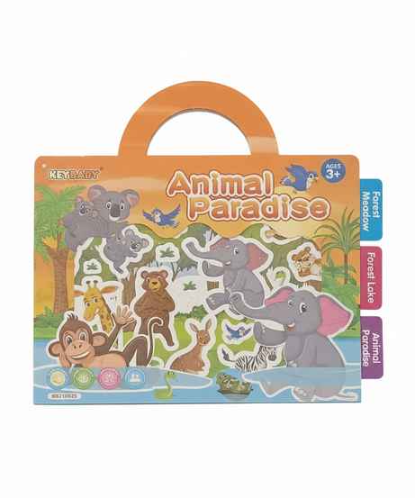 KEYBABY Animal Paradise Reusable Sticker Activity Book