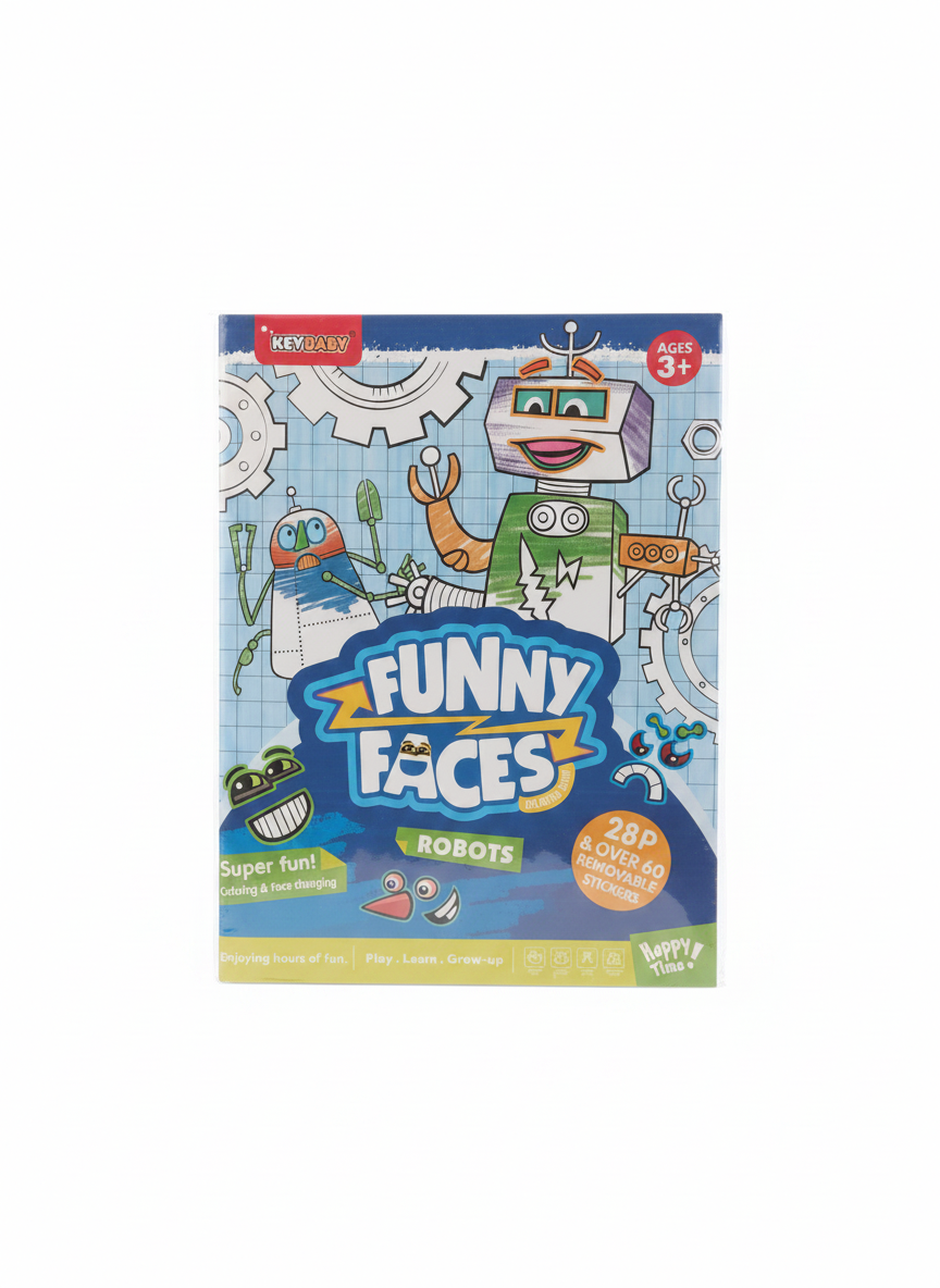 KEYBABY Funny Faces Robots Coloring Book