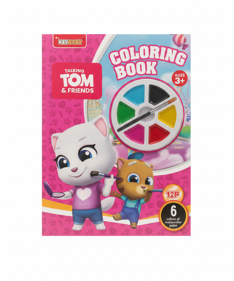 KEYBABY Talking Tom & Friends Coloring Book with Watercolors